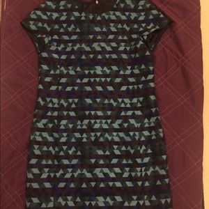 JCrew Collection Turquoise Geometric Print Dress